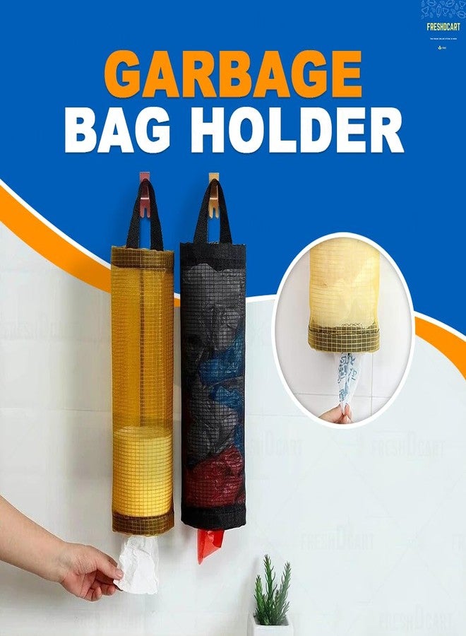 FreshDcart FDCA557 Plastic Bag Holder Foldable Breathable Hanging Trash Bags Organizer for grocery bags garbage bags for Home and Kitchen (Multicolor,Pack of 2) - Image 3